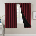 PrimeBeau 100% Blackout Curtains with Black Liner Back Tab Top, 2 Panels (52 Series)