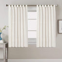 H.Versailtex Natural Linen Tab Top Curtains Semi Sheer Curtains