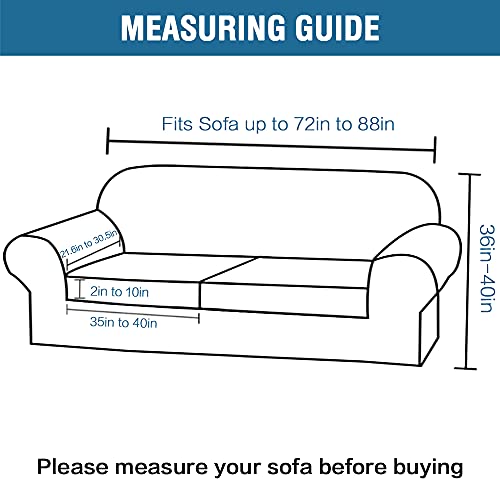 PrimeBeau Thicker Jacquard Fabric 3 Pieces Loveseat & Oversize Loveseat Covers for 2 Cushion Sofa Couch Slipcovers (Base Cover Plus 2 Seat Cushion Covers)