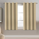PrimeBeau Faux Linen Room Darkening Blackout Curtain Sold by 1 Panel, Short