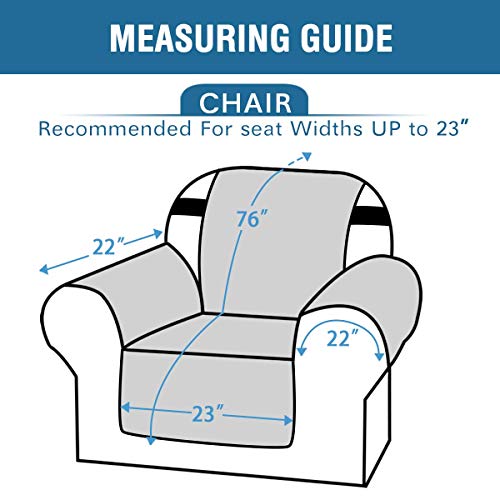 PrimeBeau Thick Velvet Armchair Cover Couch Covers 1 Cushion Slipcover with Non-Slip Straps, Luxurious Protection for Living Room Furniture