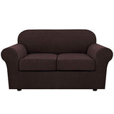 PrimeBeau Thicker Jacquard Fabric 3 Pieces Loveseat & Oversize Loveseat Covers for 2 Cushion Sofa Couch Slipcovers (Base Cover Plus 2 Seat Cushion Covers)