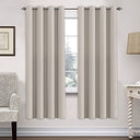 H.Versailtex 2 Panels Blackout Curtains Thermal Insulated Grommet Top Solid Color Curtains