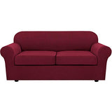 PrimeBeau 4 Pieces Premium Jacquard Sofa Slipcover Set, Sofa and Oversize Sofa