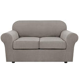 PrimeBeau Thicker Jacquard Fabric 3 Pieces Loveseat & Oversize Loveseat Covers for 2 Cushion Sofa Couch Slipcovers (Base Cover Plus 2 Seat Cushion Covers)