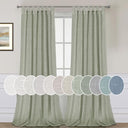 Natural Linen Tab Top Curtains Semi Sheer Curtains