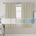 H.Versailtex Natural Linen Tab Top Curtains Semi Sheer Curtains