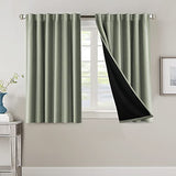 PrimeBeau 100% Blackout Curtains with Black Liner Back Tab Top, 2 Panels (52 Series)