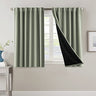 PrimeBeau 100% Blackout Curtains with Black Liner Back Tab Top, 2 Panels (52 Series)