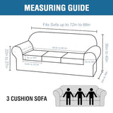 H.VERSAILTEX 4 Piece Stretch Sofa Covers for 3 Cushion Couch Covers for Living Room Furniture Slipcovers (Base Cover Plus 3 Seat Cushion Covers) Upgraded Thicker Jacquard Fabric (Sofa, Chocolate)