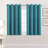 PrimeBeau Blackout Grommet Solid Color Curtain Set of 2 Panels, W52" Short