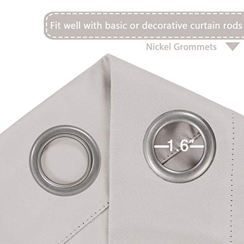 PrimeBeau Blackout Grommet Solid Color Curtain Set of 2 Panels, W52" Short