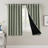 PrimeBeau 100% Blackout Curtains with Black Liner Back Tab Top, 2 Panels (52 Series)