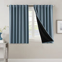 PrimeBeau 100% Blackout Curtains with Black Liner Back Tab Top, 2 Panels (52 Series)