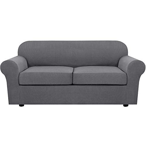 PrimeBeau 4 Pieces Premium Jacquard Sofa Slipcover Set, Sofa and Oversize Sofa