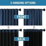 PrimeBeau 100% Blackout Curtains with Black Liner Back Tab Top, 2 Panels (52 Series)