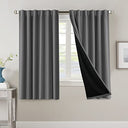 PrimeBeau 100% Blackout Curtains with Black Liner Back Tab Top, 2 Panels (52 Series)
