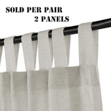 PrimeBeau Natural Linen Mix Tab Top Sheer Curtains (Set of 2) 52 Series