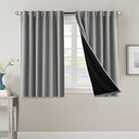 PrimeBeau 100% Blackout Curtains with Black Liner Back Tab Top, 2 Panels (52 Series)
