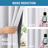 PrimeBeau 100% Blackout Curtains with Black Liner Back Tab Top, 2 Panels (52 Series)