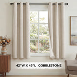 H.Versailtex Linen Blackout Thermal Insulated White Liner Grommet Top Small Window Curtains