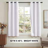 H.Versailtex Linen Blackout Thermal Insulated White Liner Grommet Top Small Window Curtains
