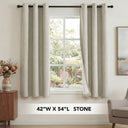 H.Versailtex Linen Blackout Thermal Insulated White Liner Grommet Top Small Window Curtains