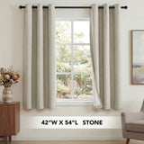 H.Versailtex Linen Blackout Thermal Insulated White Liner Grommet Top Small Window Curtains