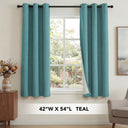H.Versailtex Linen Blackout Thermal Insulated White Liner Grommet Top Small Window Curtains