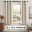 H.Versailtex Linen Blackout Thermal Insulated White Liner Grommet Top Small Window Curtains