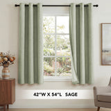 H.Versailtex Linen Blackout Thermal Insulated White Liner Grommet Top Small Window Curtains