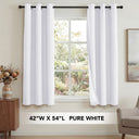 H.Versailtex Linen Blackout Thermal Insulated White Liner Grommet Top Small Window Curtains