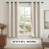H.Versailtex Linen Blackout Thermal Insulated White Liner Grommet Top Small Window Curtains