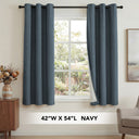 H.Versailtex Linen Blackout Thermal Insulated White Liner Grommet Top Small Window Curtains