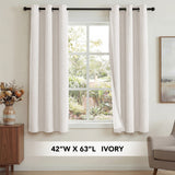 H.Versailtex Linen Blackout Thermal Insulated White Liner Grommet Top Small Window Curtains