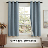 H.Versailtex Linen Blackout Thermal Insulated White Liner Grommet Top Small Window Curtains