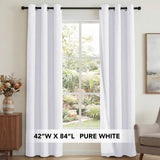 H.Versailtex Linen Blackout Thermal Insulated White Liner Grommet Top Small Window Curtains