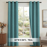 H.Versailtex Linen Blackout Thermal Insulated White Liner Grommet Top Small Window Curtains