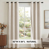H.Versailtex Linen Blackout Thermal Insulated White Liner Grommet Top Small Window Curtains