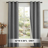 H.Versailtex Linen Blackout Thermal Insulated White Liner Grommet Top Small Window Curtains