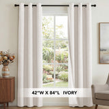 H.Versailtex Linen Blackout Thermal Insulated White Liner Grommet Top Small Window Curtains