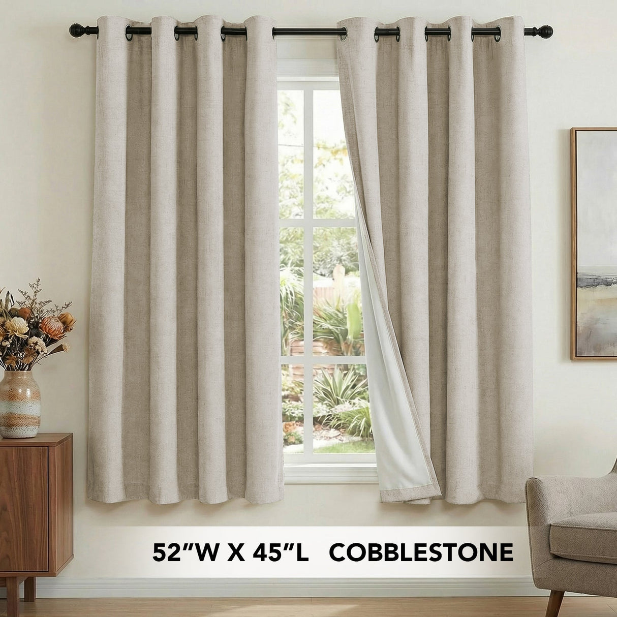 H.Versailtex Premium 100% Blackout Curtains Thermal Insulated White Liner Grommet Top Sold by 2 Panel