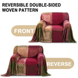 Premier Bohemian Cotton Sofa Cover Washable Throw Cover in Hippie-inspired Chenille Jacquard Fabric (71'' x 118'')