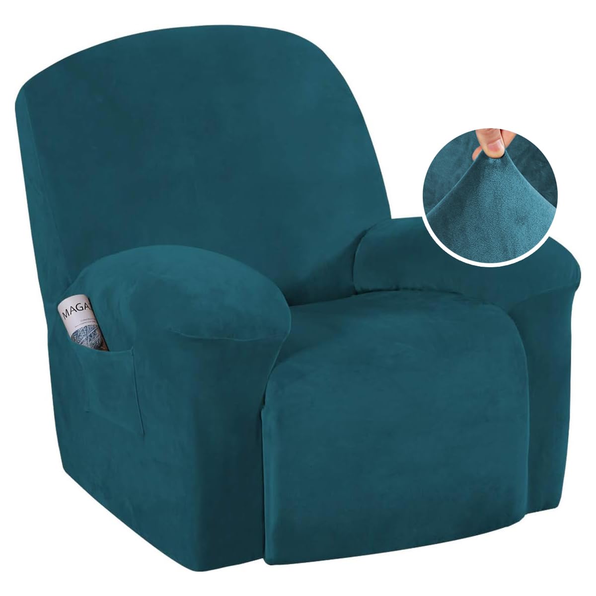 PrimeBeau Recliner Slipcovers Recliner Chair Cover Sofa Furniture Cover 1-Piece Modern Rich Velvet Plush Form Fit Stylish Protector Feature Rich and Soft Fabric