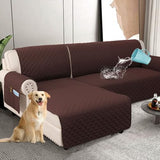 PrimeBeau 100% Waterproof Sectional Couch Covers 2-Piece Couch Cover L Shape Sofa Covers Washable for Dogs Non Slip (Loveseat）