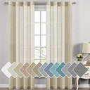 H.Versailtex 2 Panels Natural Linen Blended Semi-Sheer Curtains Privacy Assured with Nickel Grommet