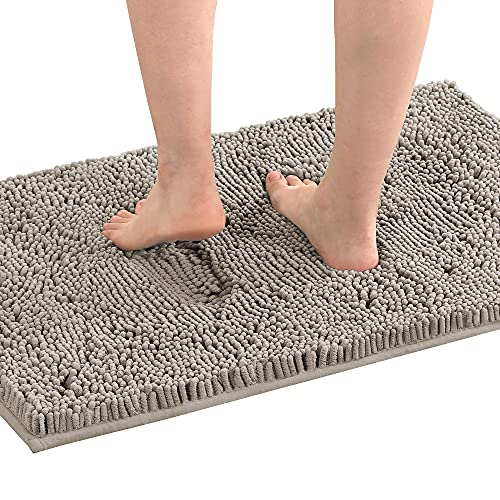 PrimeBeau Luxury Chenille Bath Mat (1 Piece with PVC Back) - Extra Soft, Absorbent, Non-Slip, Quick Dry, Washable