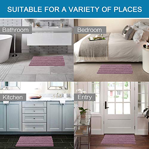 PrimeBeau Luxury Chenille Striped Bath Mats Set | Ultra Thick & Absorbent Non Slip Rugs 20“ x 32"