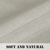 PrimeBeau Natural Linen Mix Tab Top Sheer Curtains (Set of 2) 52 Series