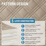 PrimeBeau 100% Waterproof Loveseat Couch Covers Traditional Chesterfield Sofa Covers with Extra Long Armrest Cover Waterproof and Washable Thick Couch Cover for Dogs (1 Piece)